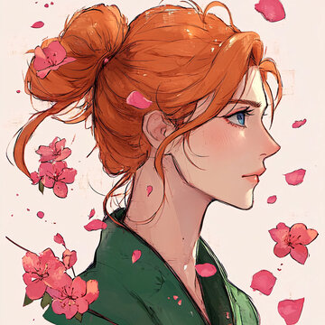 卡通可愛(ài)紅發(fā)小姐姐