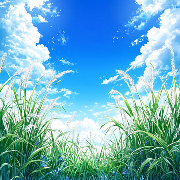 藍天草素材