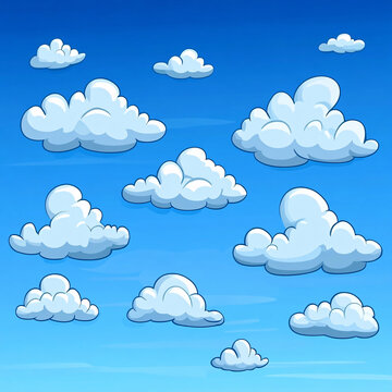 卡通天空白云