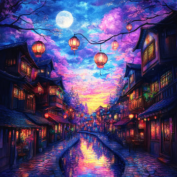 古鎮(zhèn)玄幻夜景