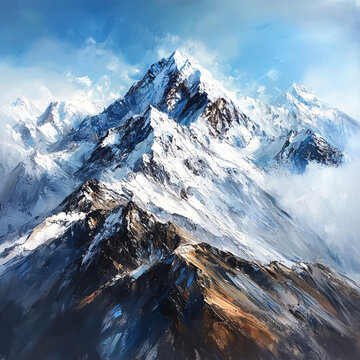 雪峰油畫
