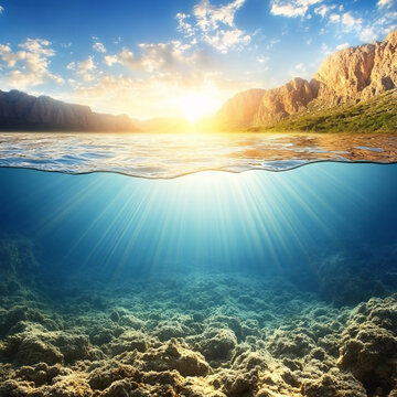 陽光透海底
