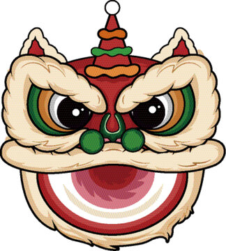 中國新年舞獅插畫素材