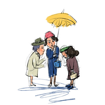 女人堆悄悄話貴婦打傘三個女人