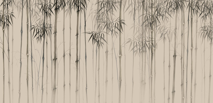 水墨竹林