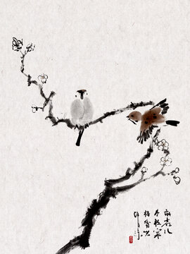 國畫麻雀