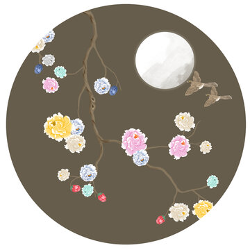 新中式牡丹花鳥(niǎo)