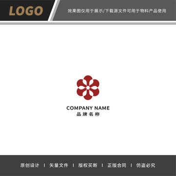 花花LOGO字母T字變形設(shè)計