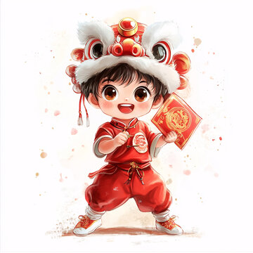 中國風(fēng)娃娃拜年