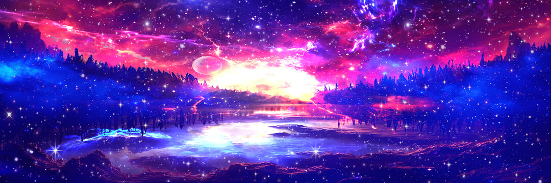 唯美炫彩星空