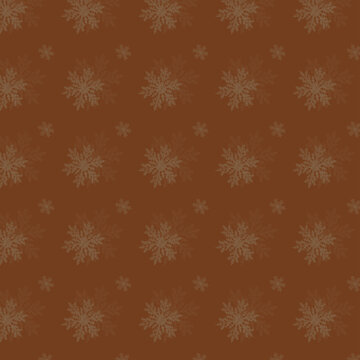 冬日圣誕新年紅底雪花滿版四方連續(xù)紋樣圖案