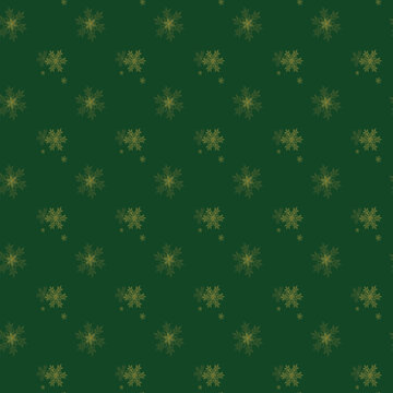 綠底雪花冬日圣誕新年節(jié)慶滿版四方連續(xù)圖案