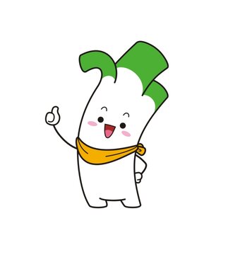 卡通可愛大蔥形象矢量圖