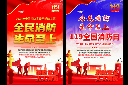 2024年消防宣傳月海報