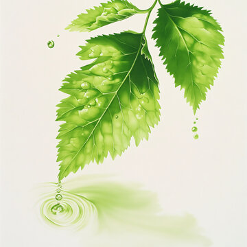 草藥水珠綠葉環(huán)保素材