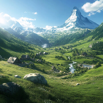 山川草地景色