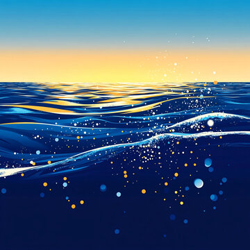 金光閃閃海面