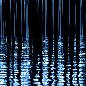 夜色水紋