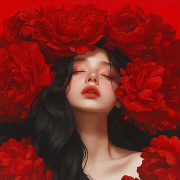 牡丹花女孩
