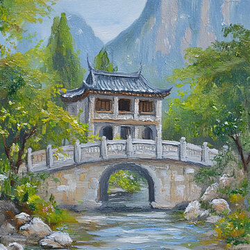 古鎮(zhèn)油畫