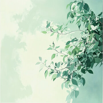 綠色枝葉背景素材