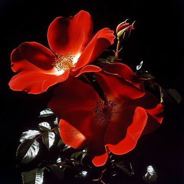 夜色中的薔薇