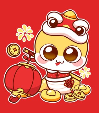 可愛蛇年卡通形象