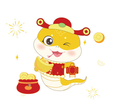 春節(jié)蛇卡通