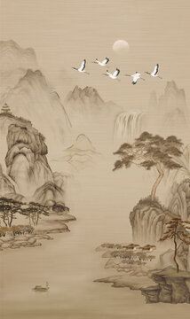 中式山水畫(huà)