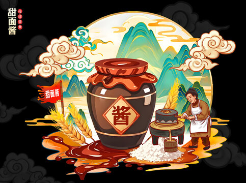 甜面醬插畫