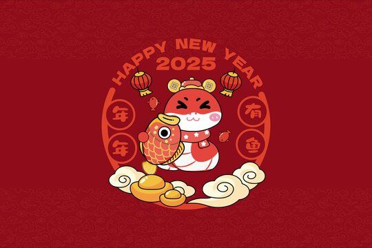 蛇年年年有余窗花