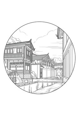 麗江鋼筆畫