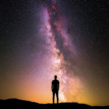 星空下的人