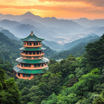 山塔夕照