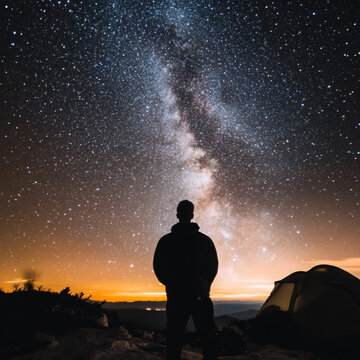 星空下的人