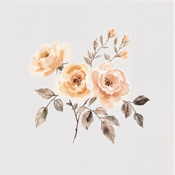 優(yōu)雅花卉水彩圖