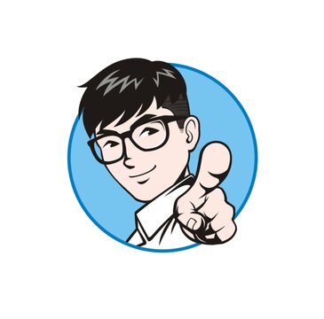 卡通年輕男教師頭像矢量圖