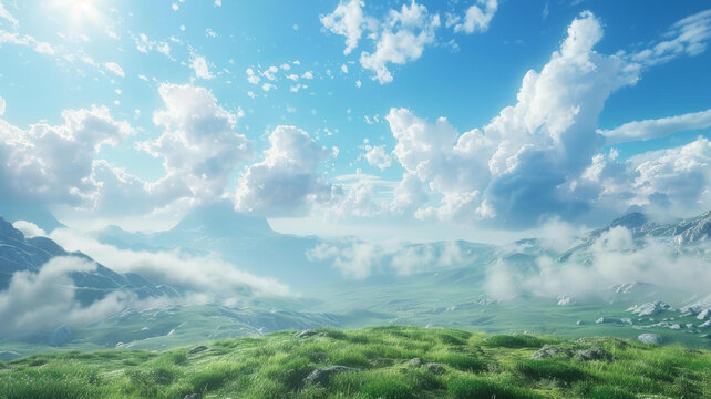 云海環(huán)繞的山谷美景