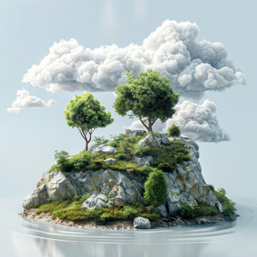 漂浮島嶼上的夢幻云彩