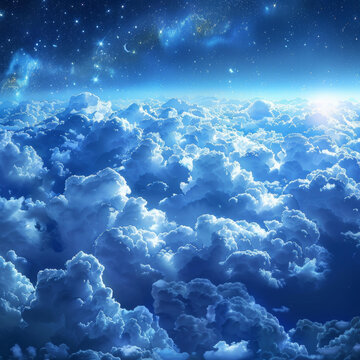 奇幻夜空與云朵
