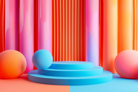充滿活力的幾何抽象展示背景