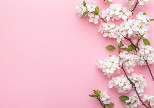 粉色背景上的白色花朵