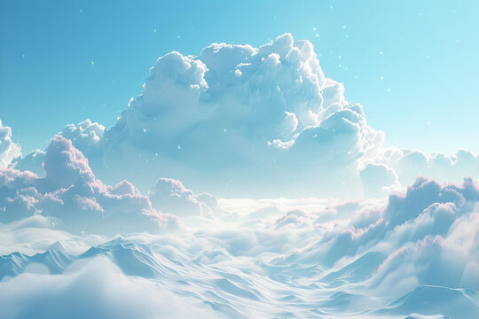 夢幻雪山之上的天空