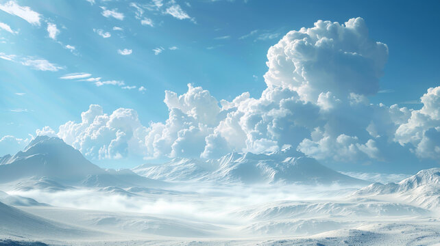 夢(mèng)幻冬日雪山云海