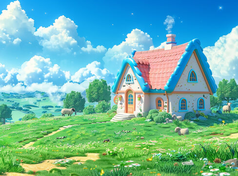 童話小屋的AI圖片