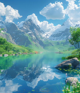 壯麗山湖美景