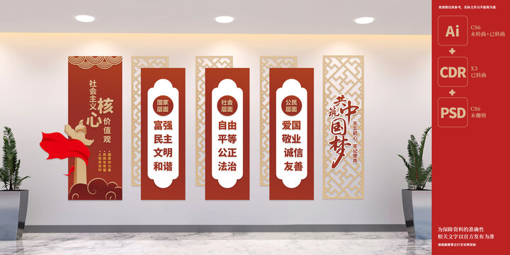 核心價值觀展板文化墻