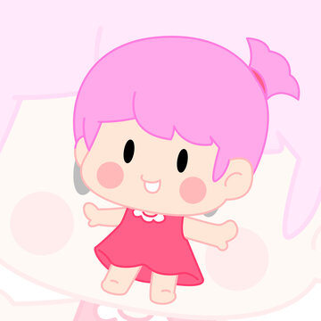粉色可愛女孩小公主