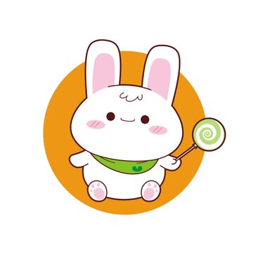 卡通可愛小兔子形象矢量圖