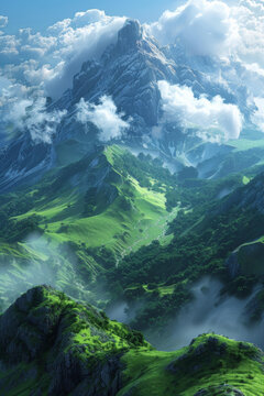 壯麗山脈全景圖
